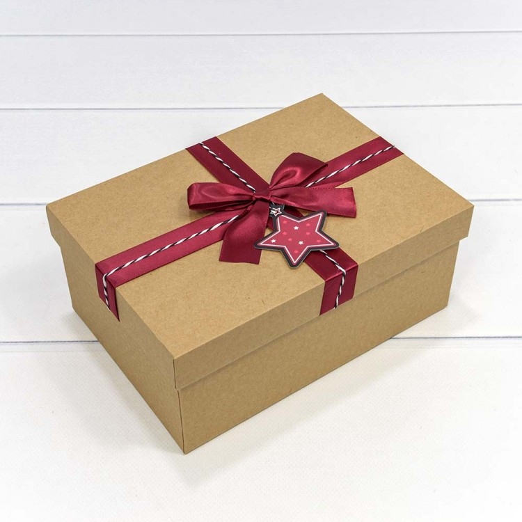 Набор подарочных коробок, с бантом Крафт