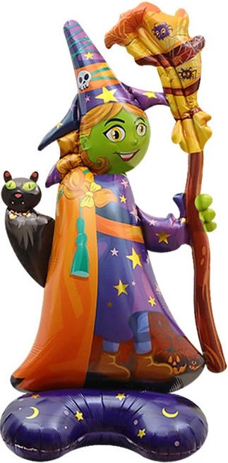 Шар Фигура на подставке, Ведьма с метлой (в упаковке)