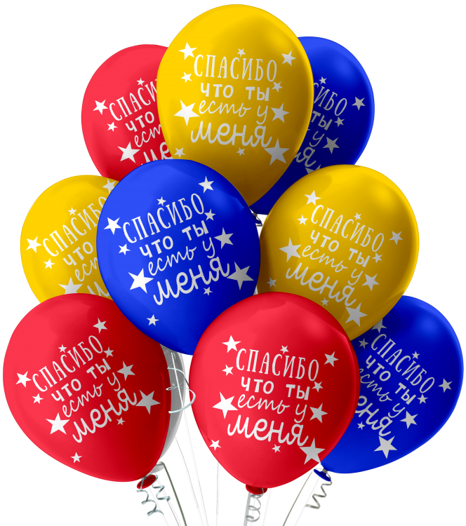 Шар Спасибо что ты есть у меня, Ассорти Пастель, 4 ст